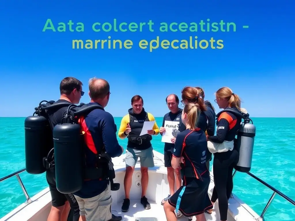 A photo of participants learning about marine life during an educational workshop, emphasizing the importance of environmental conservation.